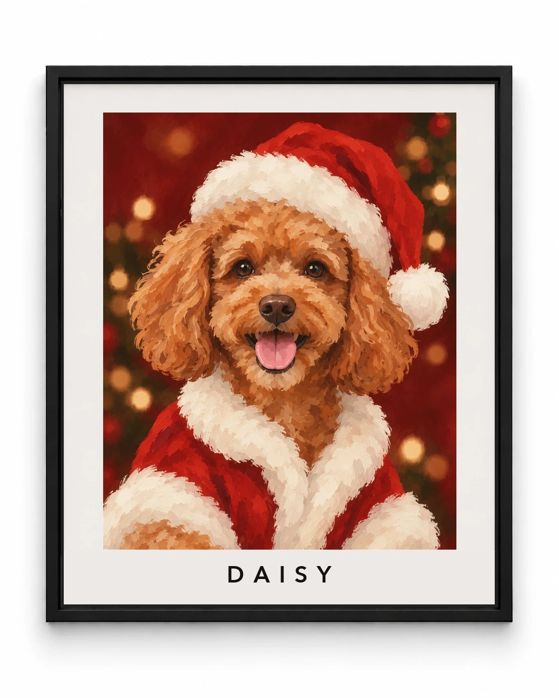 The Christmas Portrait example, Name style, Black frame