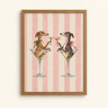 Greyhounds toasting with martini glasses — whimsical dog cocktail wall art print