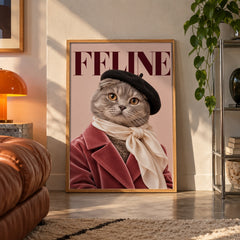 Feline Scottish Fold poster displayed in a room