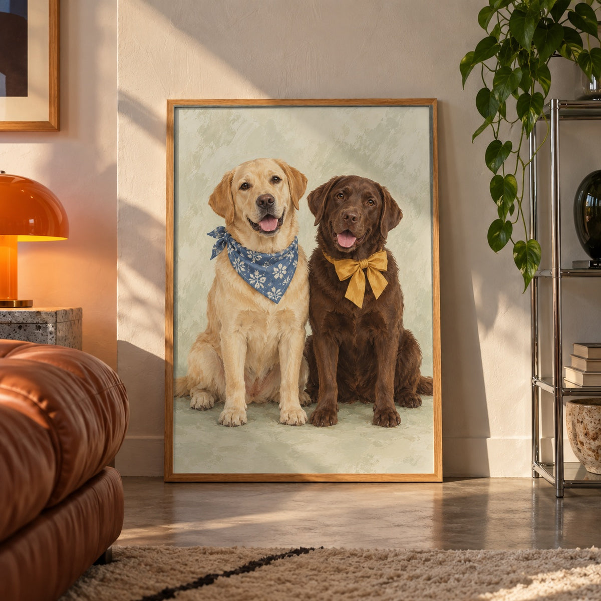Labrador duo poster displayed in a room