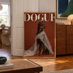 Dogue Doberman veil poster — poster in a styled room