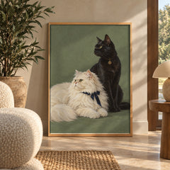 Two cats portrait poster — wall art poster display