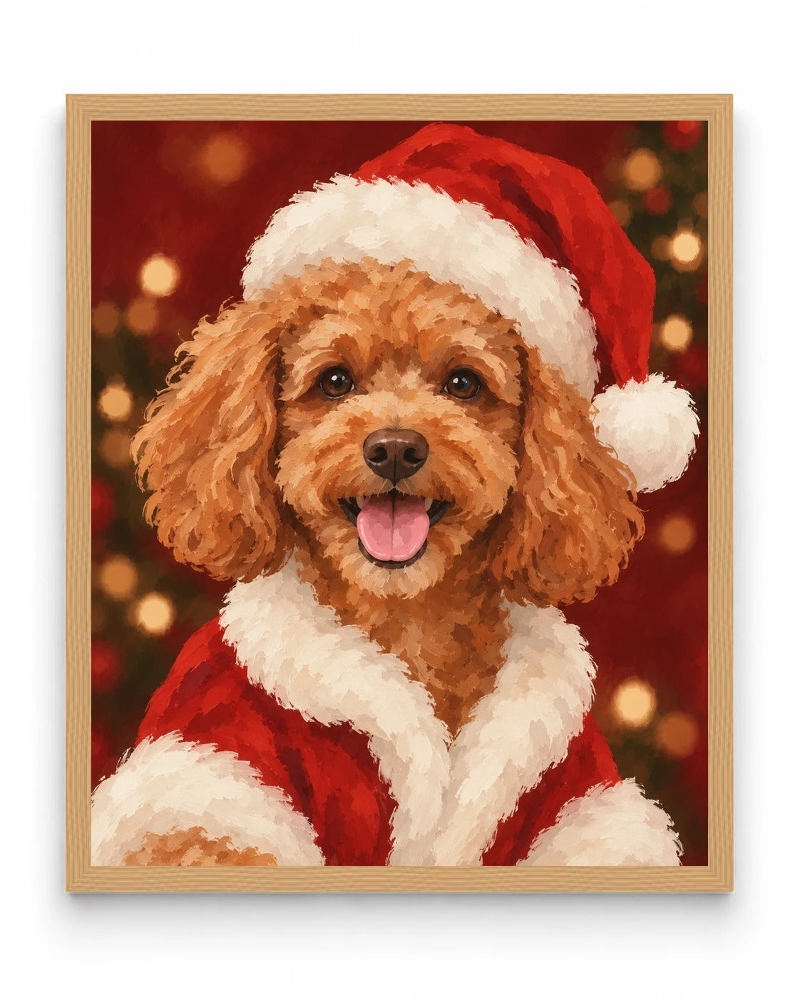 The Christmas Portrait example, No Border style, Oak frame