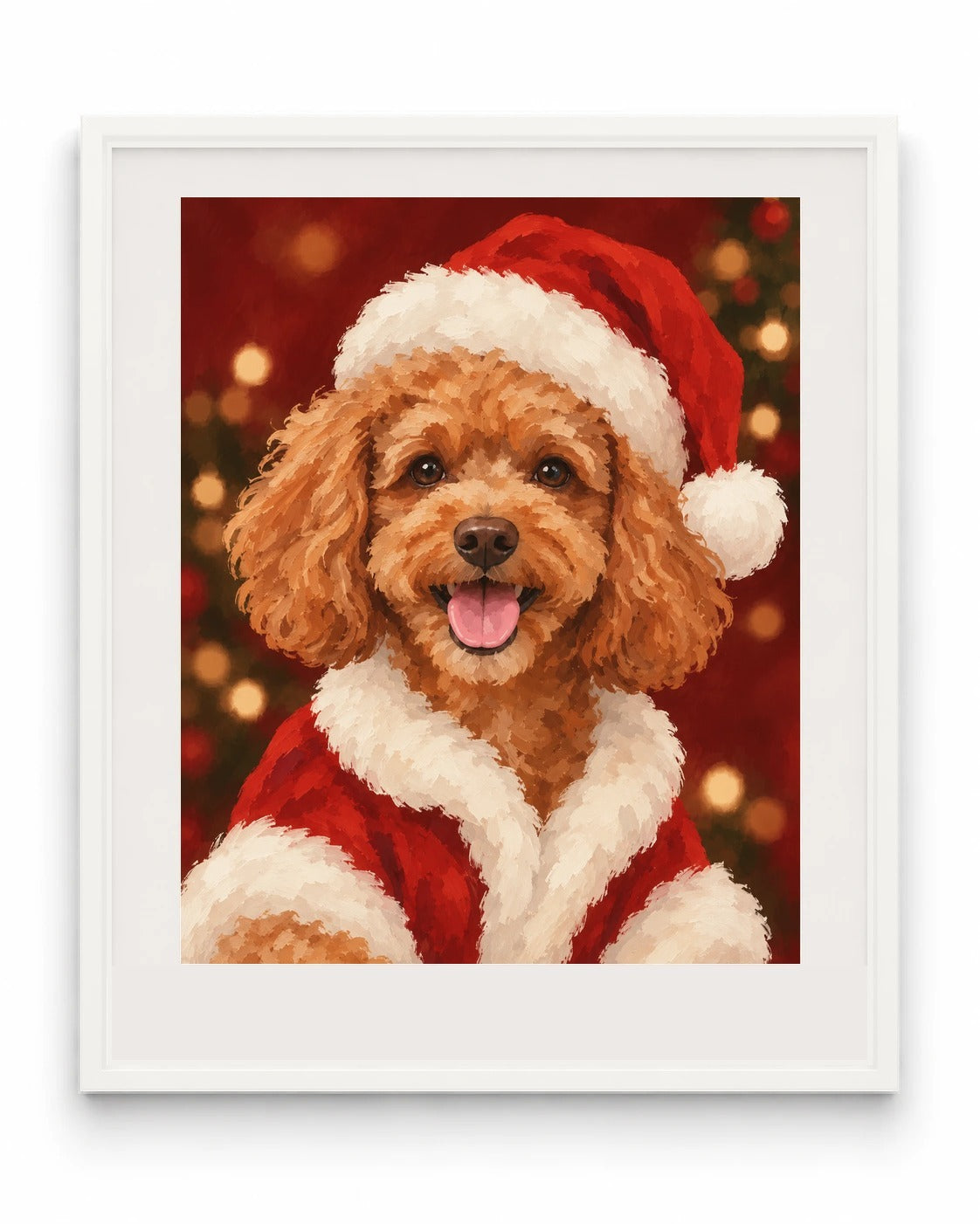 The Christmas Portrait example, No Name style, White frame