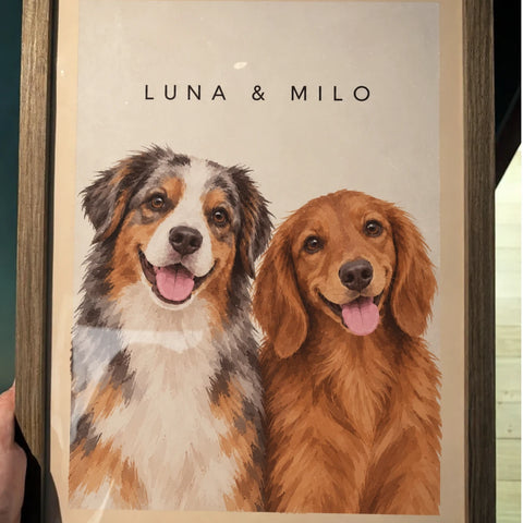 Customer's duo portrait of Luna and Milo