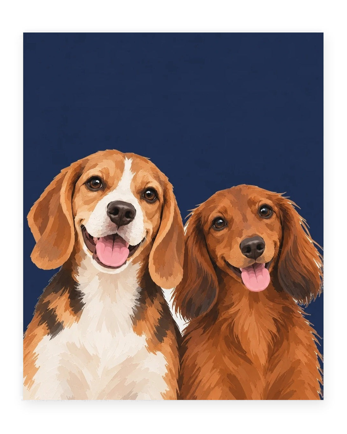 The Duo example, Navy background, No name print, Unframed
