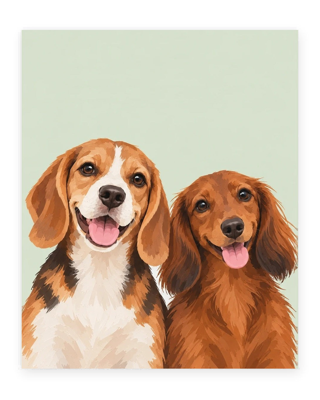 The Duo example, Sage background, No name print, Unframed