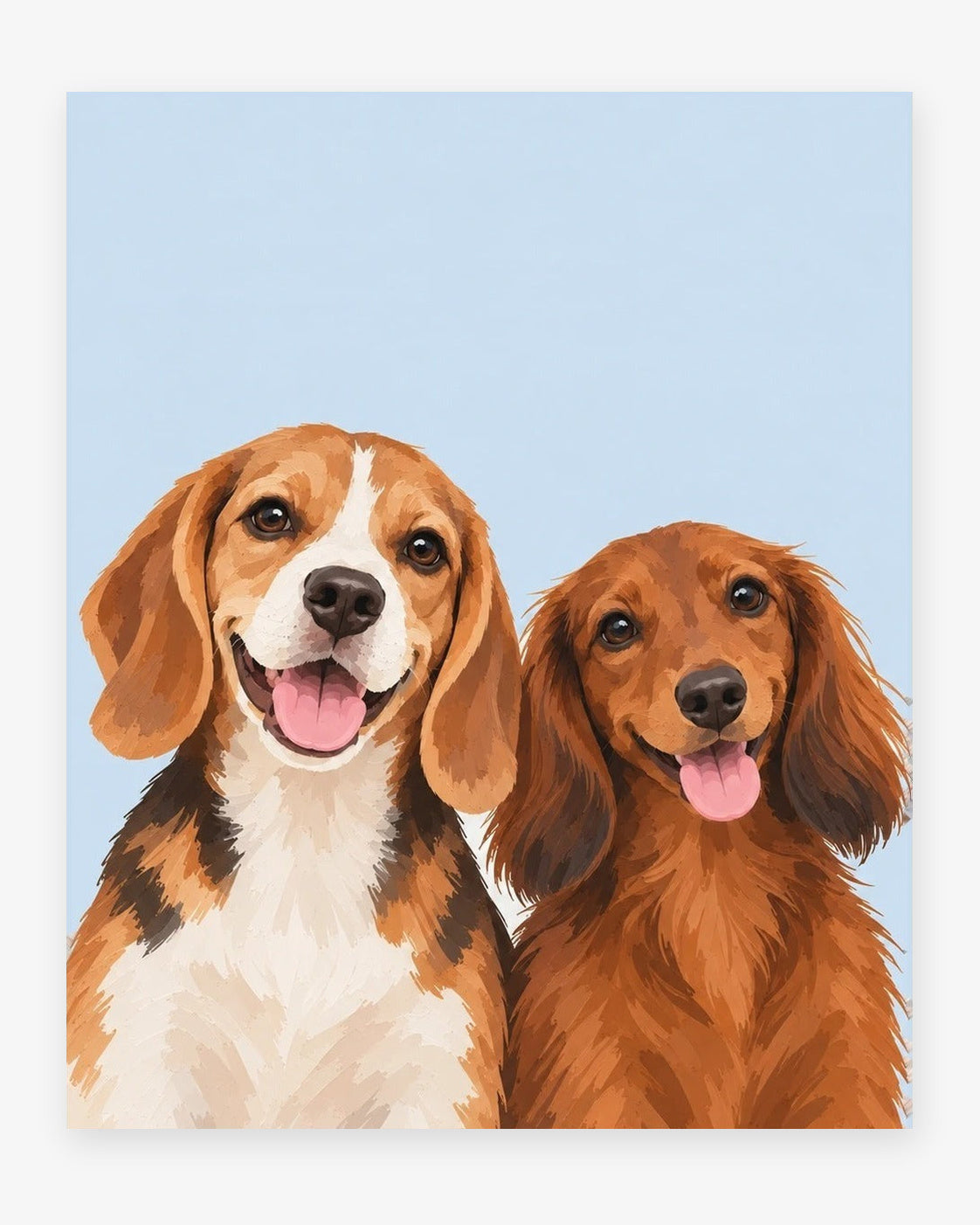 The Duo example, Sky Blue background, No name print, Unframed