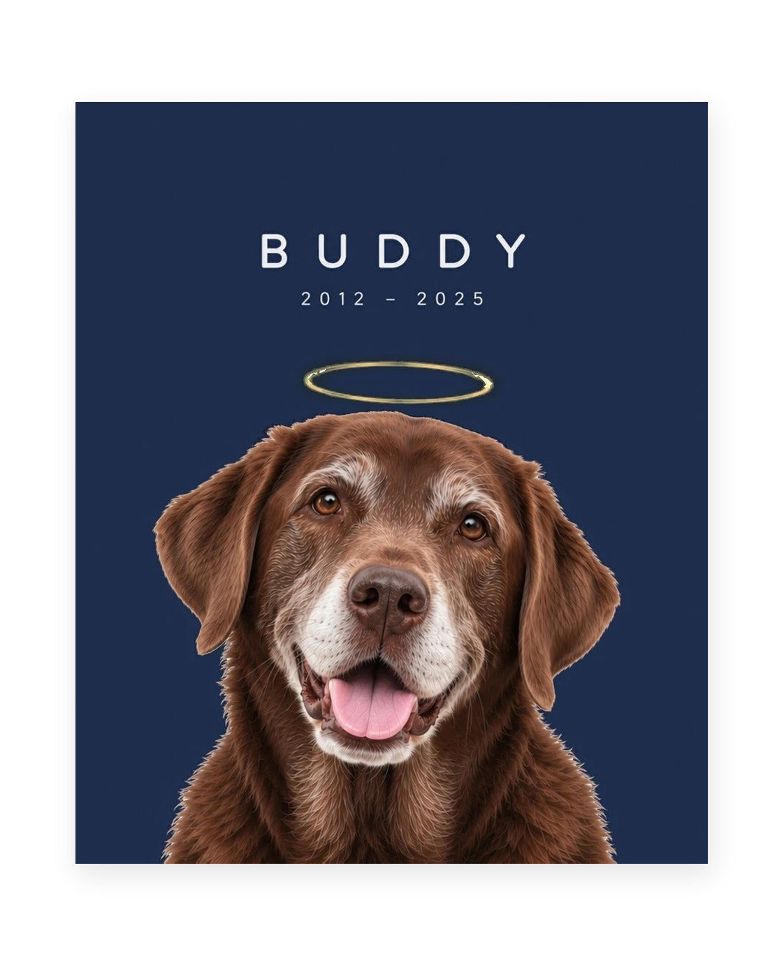 Forever Loved example, Navy background, With name print, Unframed
