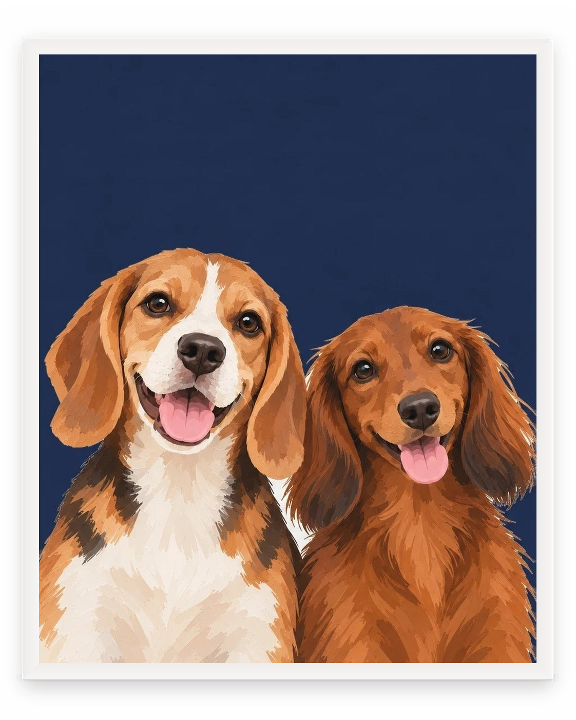 The Duo example, Navy background, No name print, White frame