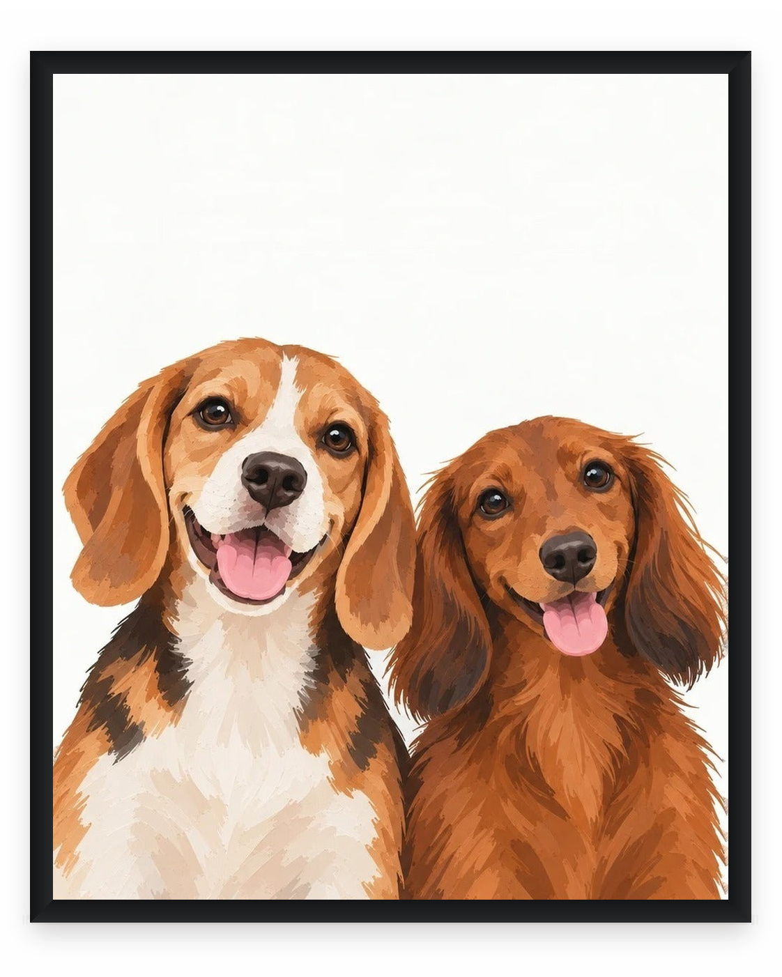 The Duo example, White background, No name print, Black frame