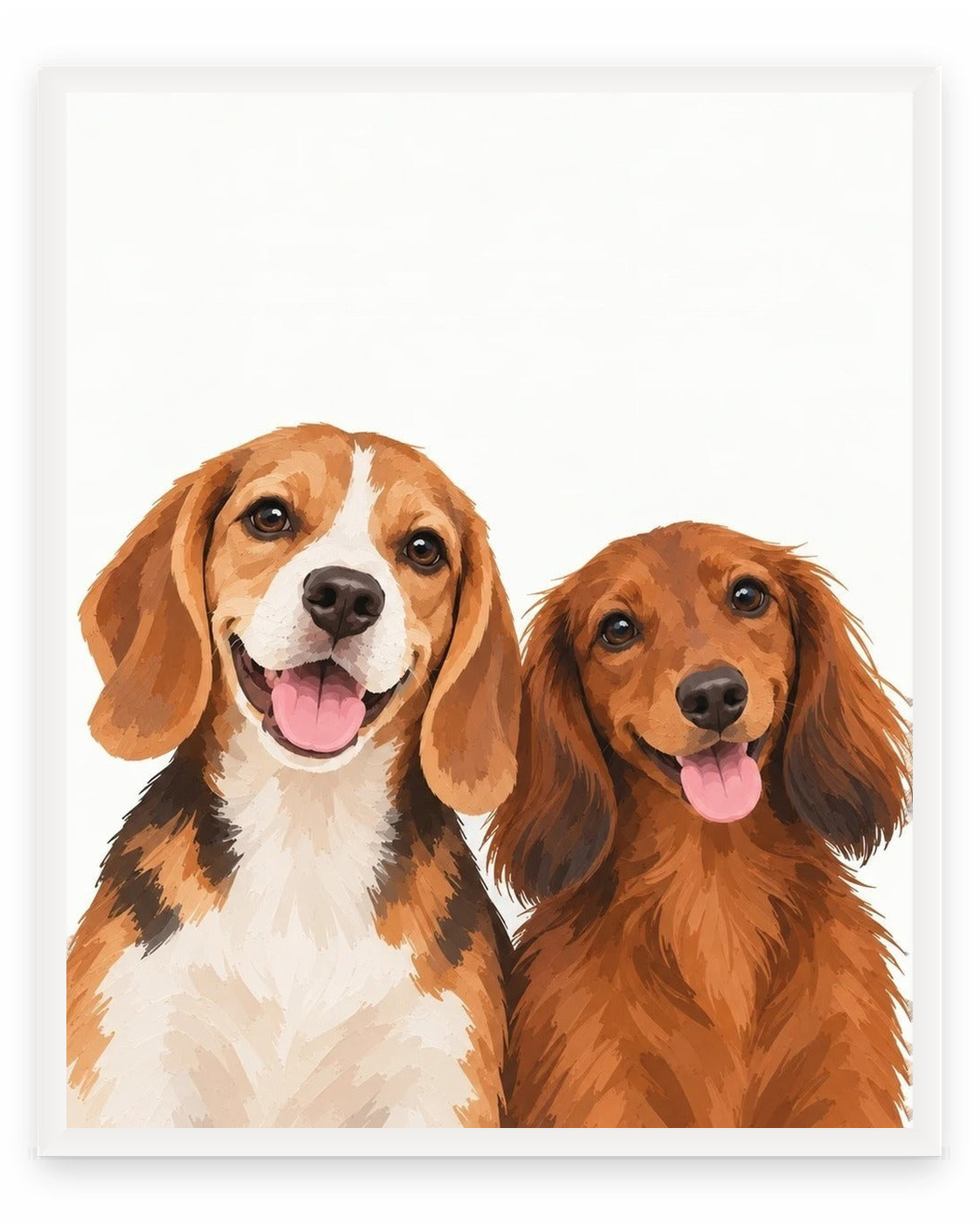 The Duo example, White background, No name print, White frame