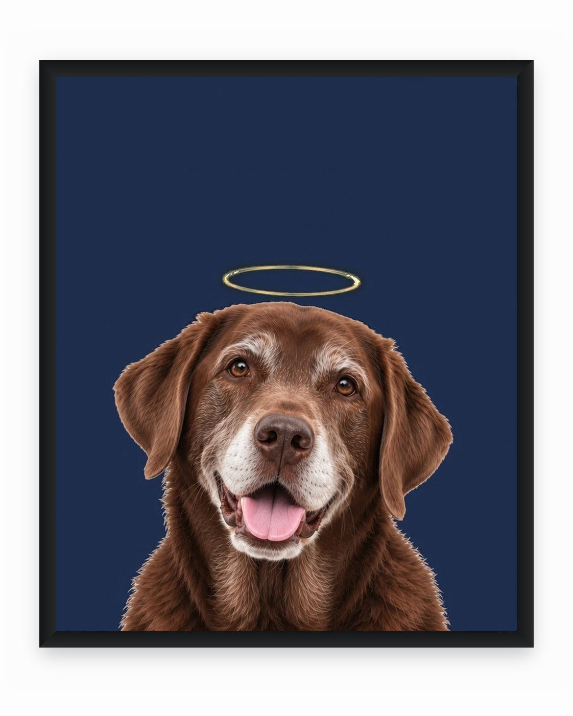 Forever Loved example, Navy background, No name print, Black frame