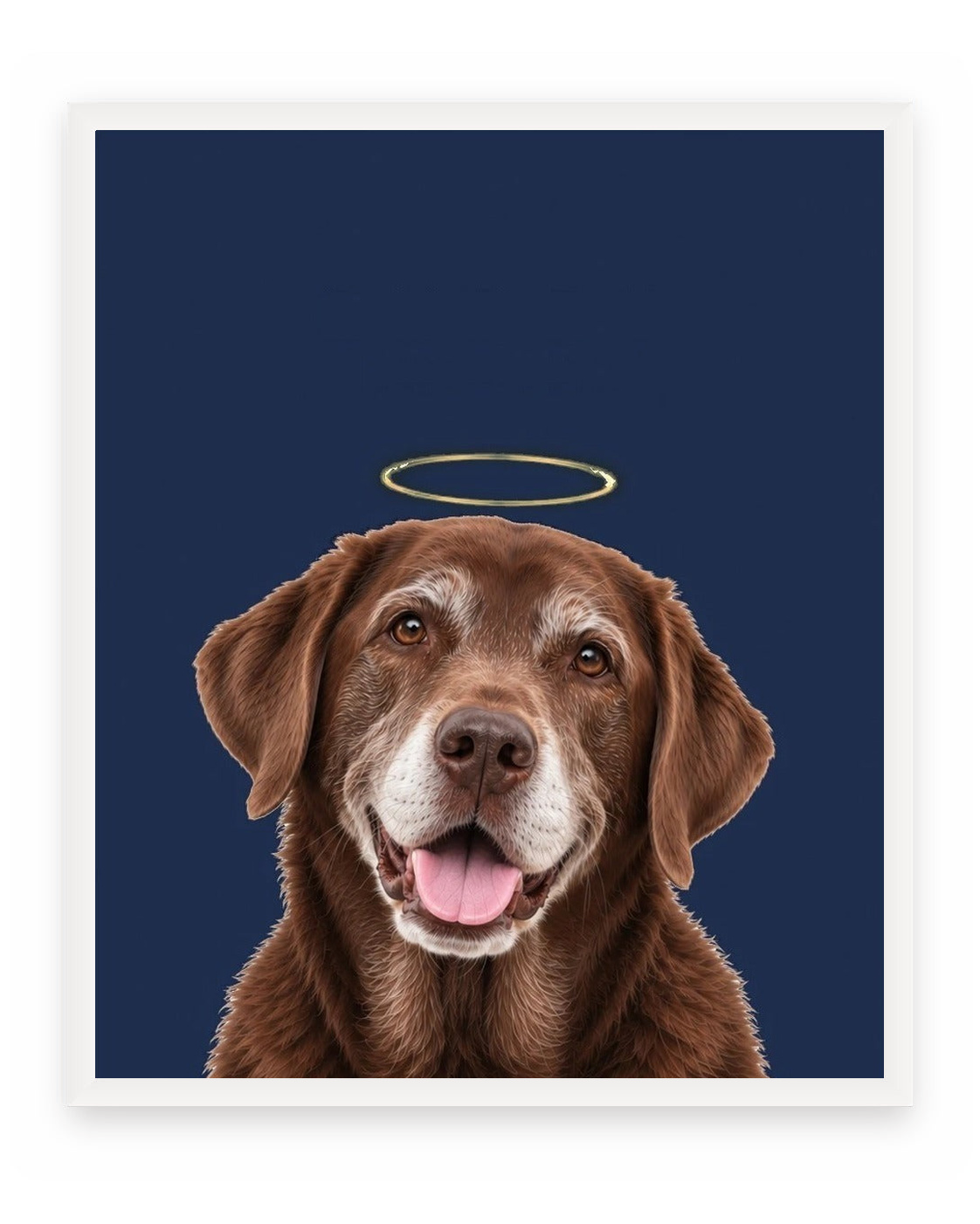 Forever Loved example, Navy background, No name print, White frame