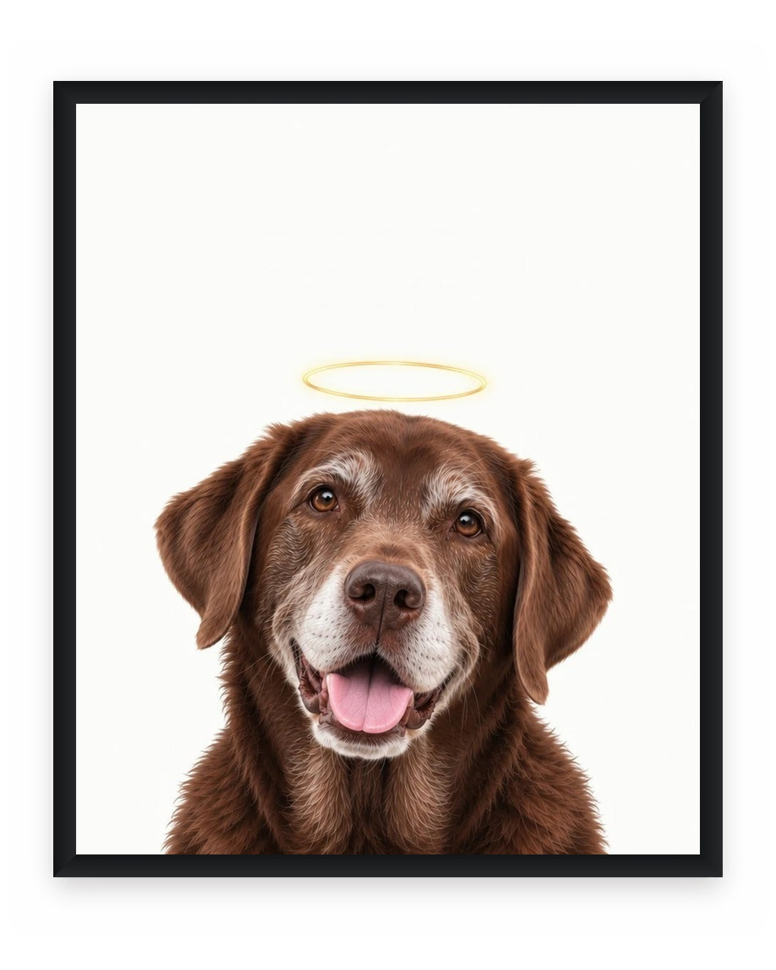 Forever Loved example, White background, No name print, Black frame