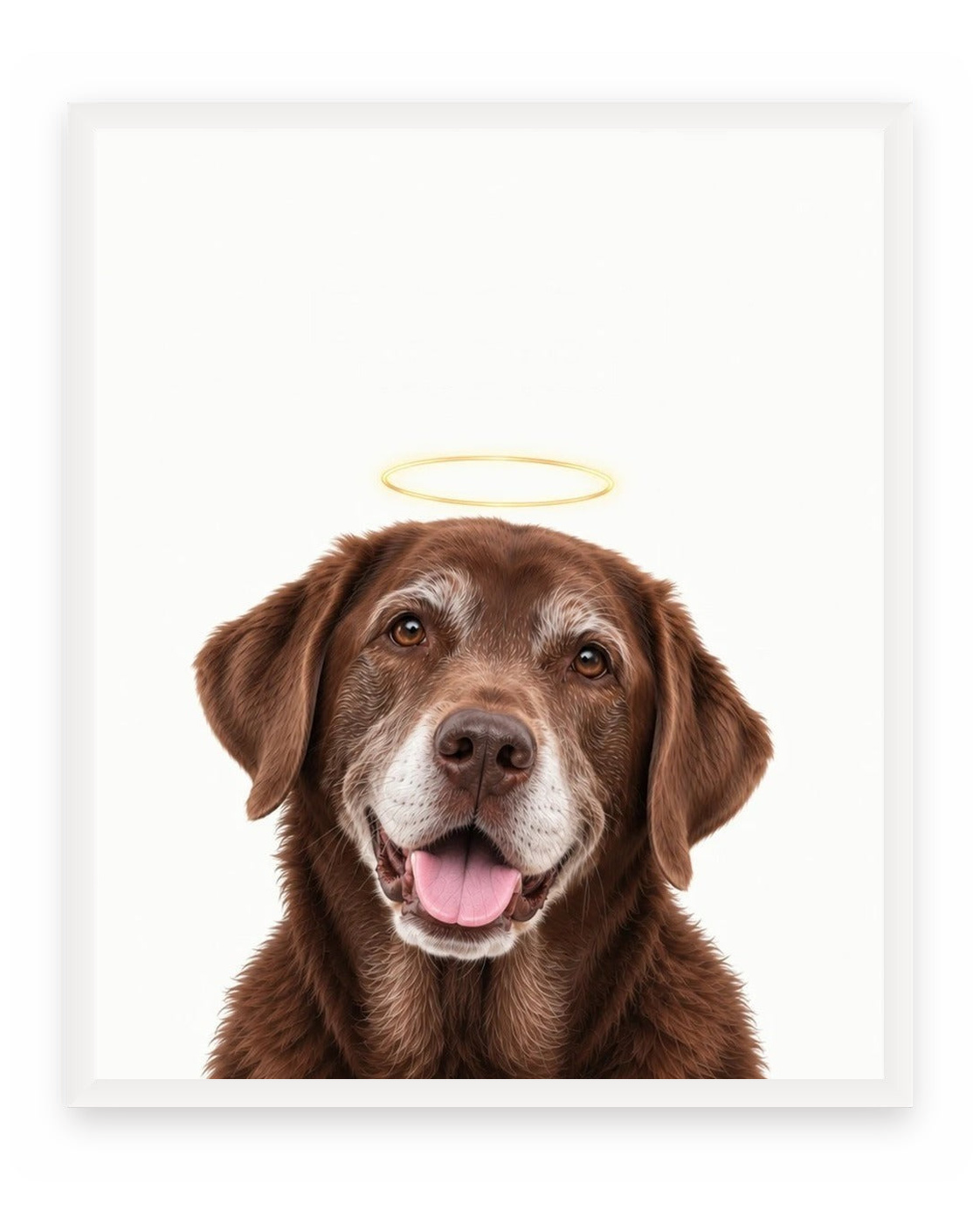 Forever Loved example, White background, No name print, White frame